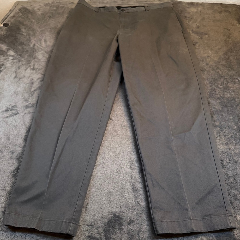 L.L. Bean Classic Fit Chino Pants Mens 38x30 Gray Cotton Flat Front